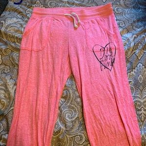 Pink! Sweat capris